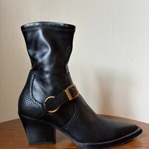 Dolce Vita Leather Pointed Toe "Rave" Block Heel Bootie / Women's US Size 7.5